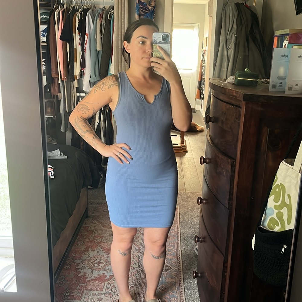 Slate blue dress